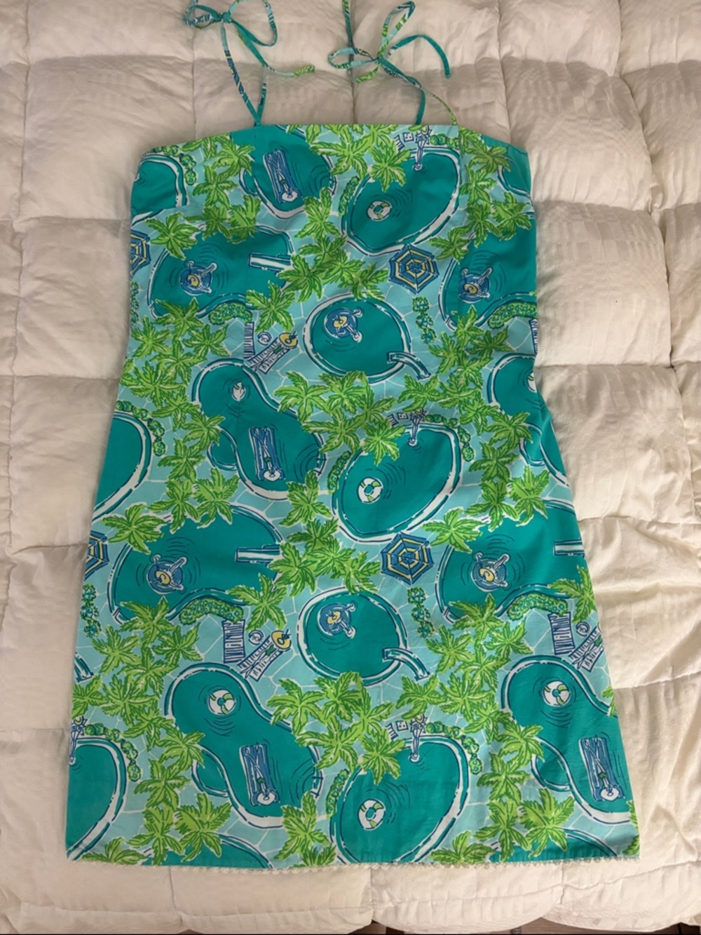Lilly Pulitzer Teal & Lime Tropical Pool-Print.